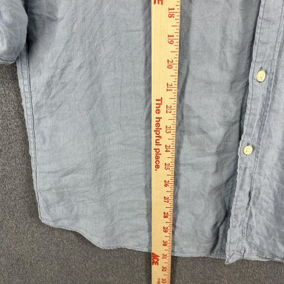 J Crew Shirt Mens Large Linen Button Down Utility Roll Sleeve Casual Workwear - Picture 9 of 16